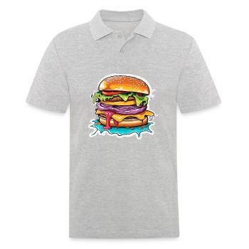 Burgers / Fast Food / Food / Buns / Beef - Men's Polo Shirt - heather grey - Front - Kai (181cm)