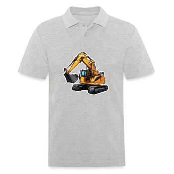 Bagger / Baustelle / Maschine /graben / Schaufel - Männer Poloshirt - Grau meliert - Vorne - Kai (181cm)
