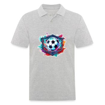Soccer / Game / Ball / Field / Shooting - Men's Polo Shirt - heather grey - Front - Kai (181cm)