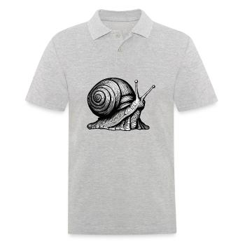 Snail / Animal / Crawling / Slimy / Slow - Men's Polo Shirt - heather grey - Front - Kai (181cm)