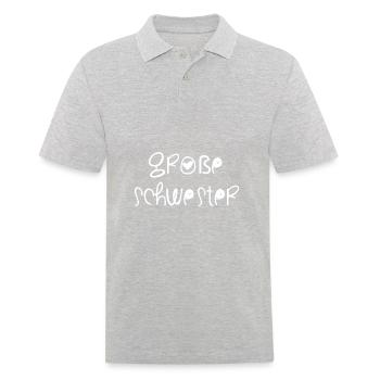 Große Schwester - Männer Poloshirt - Grau meliert - Vorne - Kai (181cm)