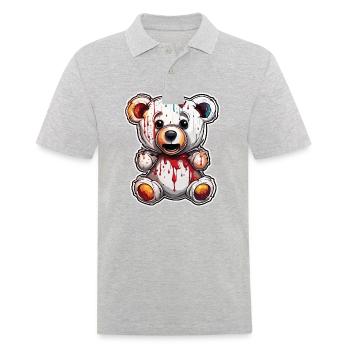 Ours en peluche / Peluche / Animal en peluche / Idée cadeau - Polo Homme - gris chiné - Devant - Kai (181cm)