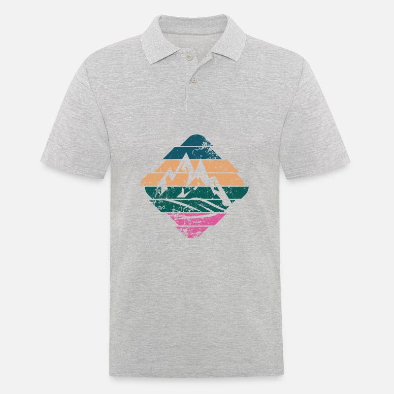 Berg - Männer Poloshirt - Grau meliert