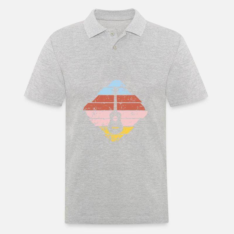 Ukulele - Männer Poloshirt - Grau meliert