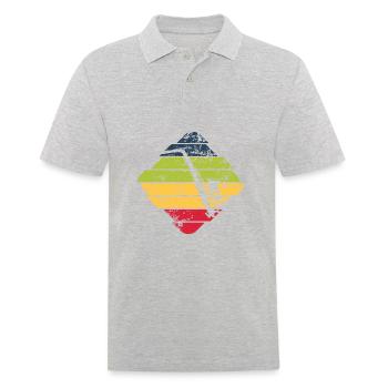 Saxofon - Männer Poloshirt - Grau meliert - Vorne - Kai (181cm)