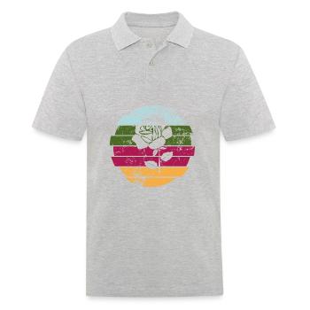 Rose - Männer Poloshirt - Grau meliert - Vorne - Kai (181cm)