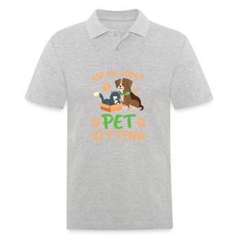 Fragen Sie Mich Nach Haustierbetreuung Für Alle - Männer Poloshirt - Grau meliert - Vorne - Kai (181cm)