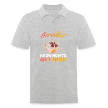 Luftakrobaten Wissen, Wie Man Hoch kommt. - Männer Poloshirt - Grau meliert - Vorne - Kai (181cm)