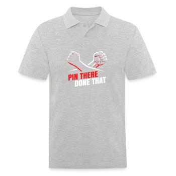 Pin Il y a fait ça pour un fan de bras de fer - Polo Homme - gris chiné - Devant - Kai (181cm)