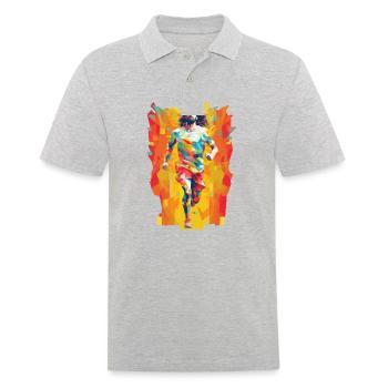 Équipe Jesus Low Poly Christian Hero - Polo Homme - gris chiné - Devant - Kai (181cm)