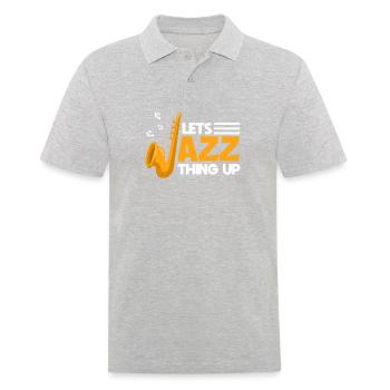 Let’s Jazz Thing Up Saxophone Swing Partitions - Polo Homme - gris chiné - Devant - Kai (181cm)