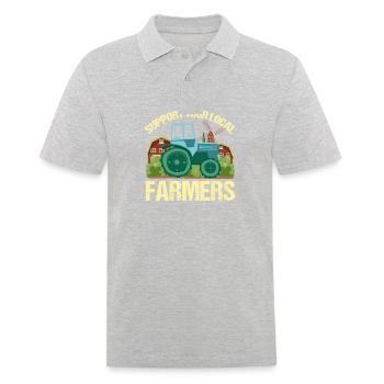 Soutenez vos agriculteurs locaux - Polo Homme - gris chiné - Devant - Kai (181cm)