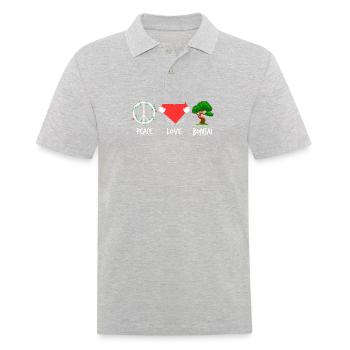 Bonsaï Peace Love - Polo Homme - gris chiné - Devant - Kai (181cm)