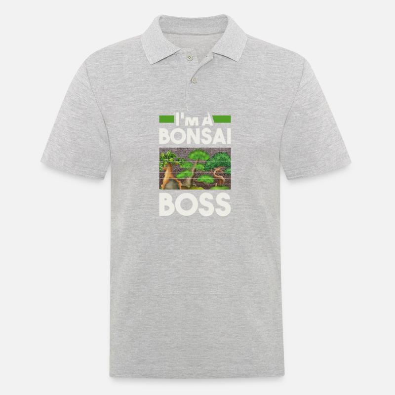 Ich Bin Ein Bonsai-Chef - Männer Poloshirt - Grau meliert