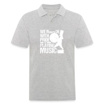Nous marchons avec fierté et jouons de la musique - Polo Homme - gris chiné - Devant - Kai (181cm)