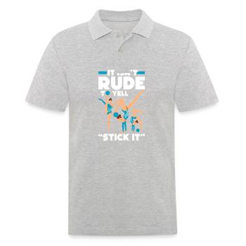 Es Ist Nicht Unhöflich Zu Schreien - Männer Poloshirt - Grau meliert - Vorne - Kai (181cm)