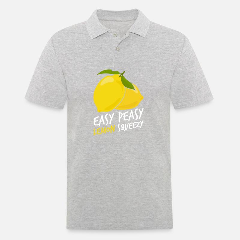 Easy Peasy Lemon Squeezy - Männer Poloshirt - Grau meliert