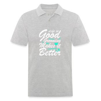 Das Leben Ist Gut Pflegen Macht Es Besser - Männer Poloshirt - Grau meliert - Vorne - Kai (181cm)