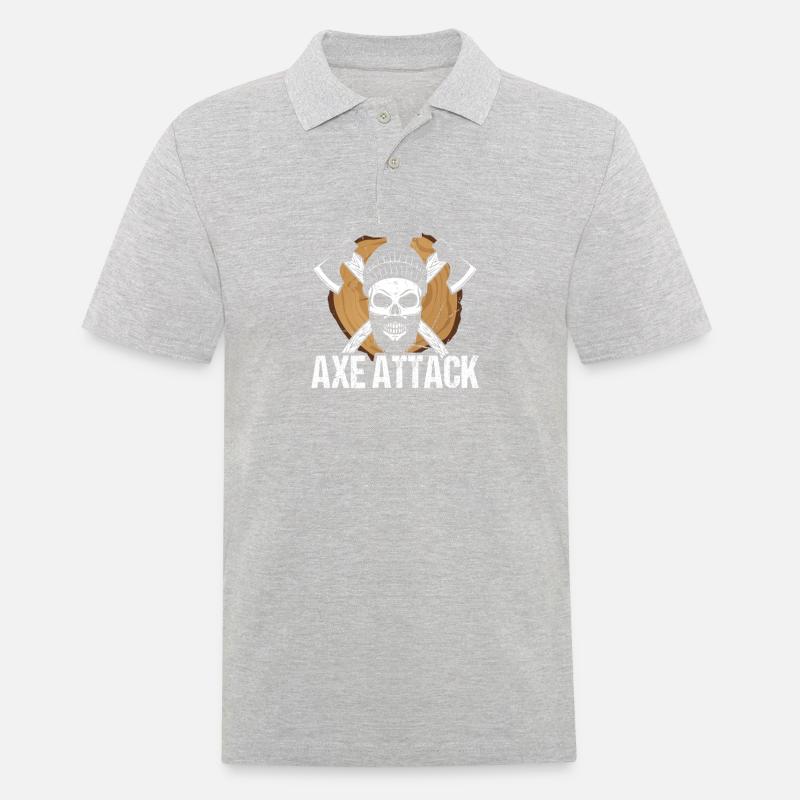 Axt-angriff - Männer Poloshirt - Grau meliert