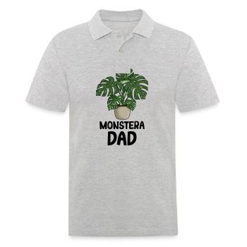 Monstera Dad - Männer Poloshirt - Grau meliert - Vorne - Kai (181cm)