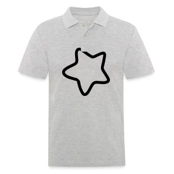 Stern / Kinderstern - Männer Poloshirt - Grau meliert - Vorne - Kai (181cm)