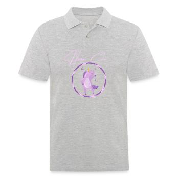 Hula Corn Lila - Männer Poloshirt - Grau meliert - Vorne - Kai (181cm)