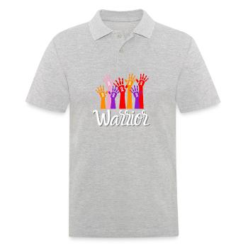 invisible disability / disease - Warrior - Men's Polo Shirt - heather grey - Front - Kai (181cm)