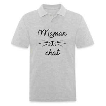 Maman chat - Polo Homme - gris chiné - Devant - Kai (181cm)