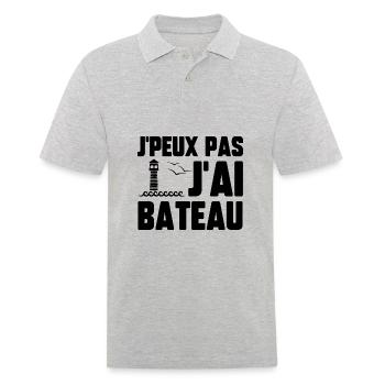 J’peux pas j’ai bateau - Polo Homme - gris chiné - Devant - Kai (181cm)