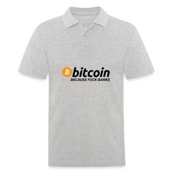 Bitcoin Satoshi Nakamoto Ethereum Krypto - Polo Homme - gris chiné - Devant - Kai (181cm)