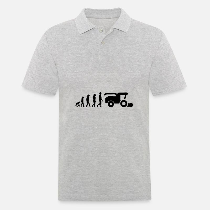 Moissonneuse évolution - Polo Homme - gris chiné