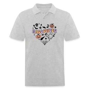 Halloween Heart Doodles / Hearts Doodles - Men's Polo Shirt - heather grey - Front - Kai (181cm)