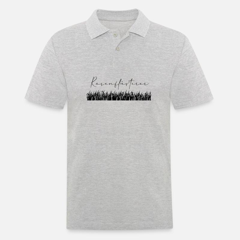 Rasenflüsterer Hobbygärtner Geschenkidee Rasenmähe - Männer Poloshirt - Grau meliert