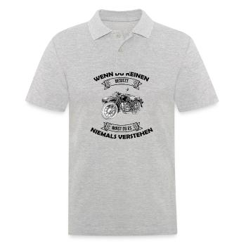 Ural Motorrad Moped Sowjet Gespann Geschenkidee - Männer Poloshirt - Grau meliert - Vorne - Kai (181cm)