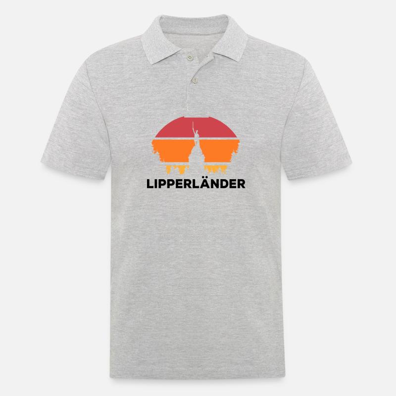 Lippe Lipperland Hermannsdenkmal Lipperländer - Männer Poloshirt - Grau meliert