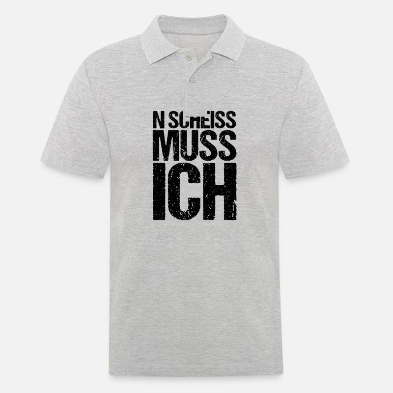 n scheiß muss ich beste Sprüche - Männer Poloshirt - Grau meliert