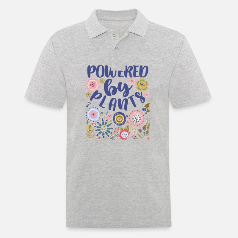 Powered By Plants - Männer Poloshirt - Grau meliert