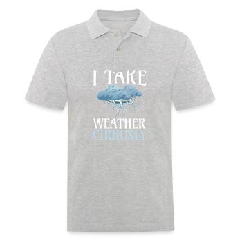 I take weather Cirrusly for all meteorologists - Men's Polo Shirt - heather grey - Front - Kai (181cm)