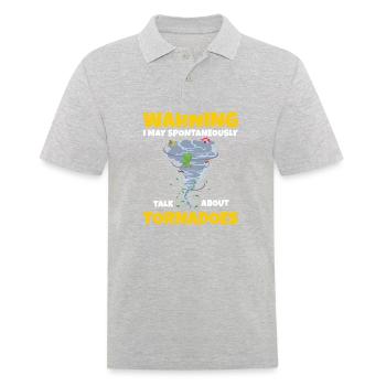 Warning: I Can Talk Spontaneously About Tornadoes - Men's Polo Shirt - heather grey - Front - Kai (181cm)