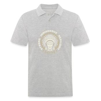 Starker Indigener Widerstandsfähiger Eingeborener - Männer Poloshirt - Grau meliert - Vorne - Kai (181cm)