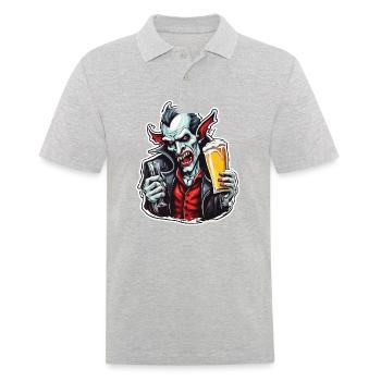 Vampire / Dracula / Bloodsucker / Halloween / Myth - Men's Polo Shirt - heather grey - Front - Kai (181cm)