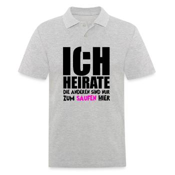 Bachelor Party / Bachelor Party / Weddings / Drinking - Men's Polo Shirt - heather grey - Front - Kai (181cm)