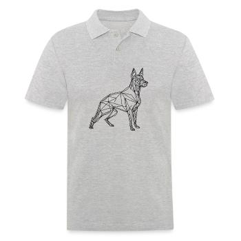 Line art dog - Men's Polo Shirt - heather grey - Front - Kai (181cm)