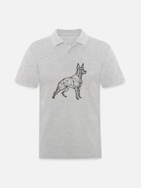 Line art dog - Men's Polo Shirt - heather grey