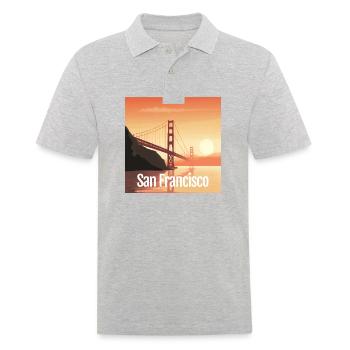 Golden Gate Bridge - San Francisco - Square - Polo Homme - gris chiné - Devant - Kai (181cm)