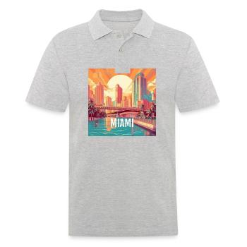Miami - Men's Polo Shirt - heather grey - Front - Kai (181cm)