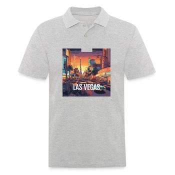 Las Vegas - Polo Homme - gris chiné - Devant - Kai (181cm)