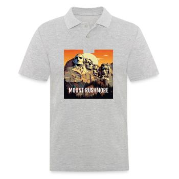 Mount Rushmore - Männer Poloshirt - Grau meliert - Vorne - Kai (181cm)