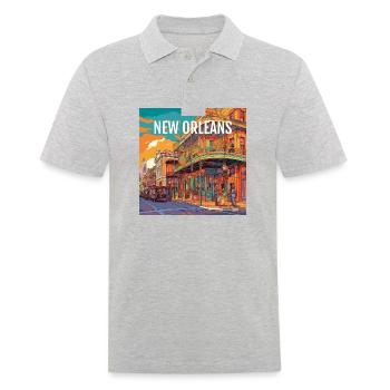 New Orleans at sunset - Men's Polo Shirt - heather grey - Front - Kai (181cm)