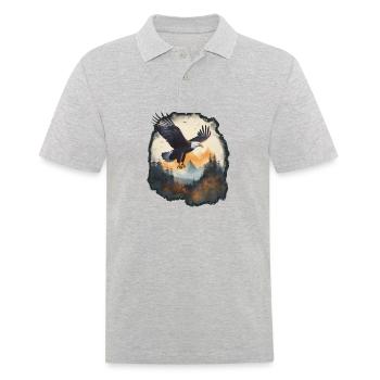Conception d’aventure: Majestic Eagle - Polo Homme - gris chiné - Devant - Kai (181cm)